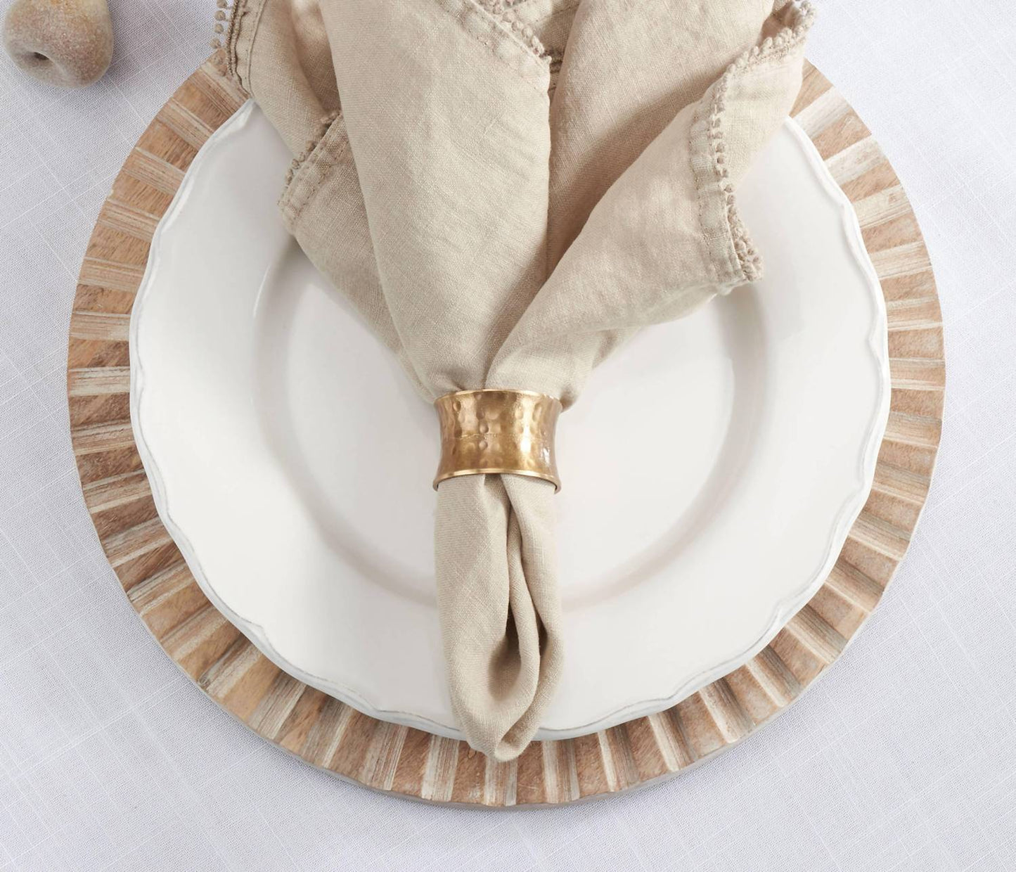 Hammered Napkin Rings - Set Of 4