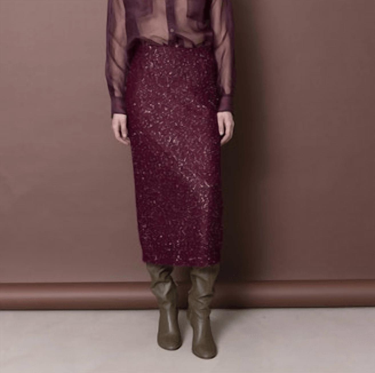 Sequined Knit Skirt