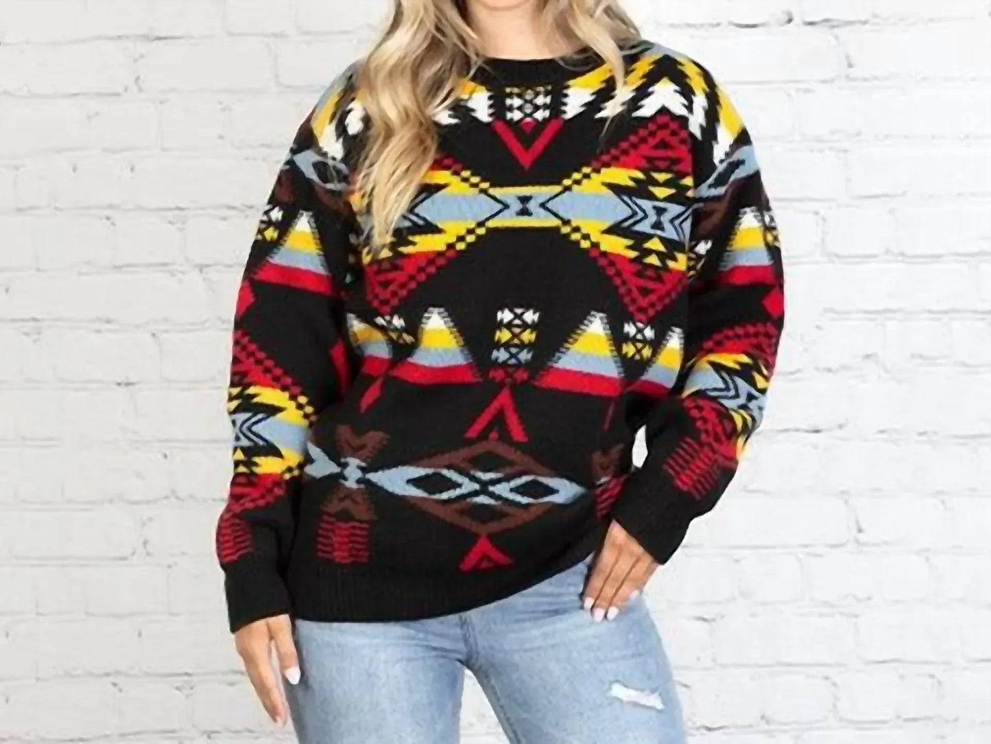 Southern Charm Trading Co - Colorful Aztec Tribal Sweater - Rack Hunt