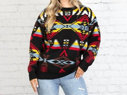 Southern Charm Trading Co - Colorful Aztec Tribal Sweater - Rack Hunt