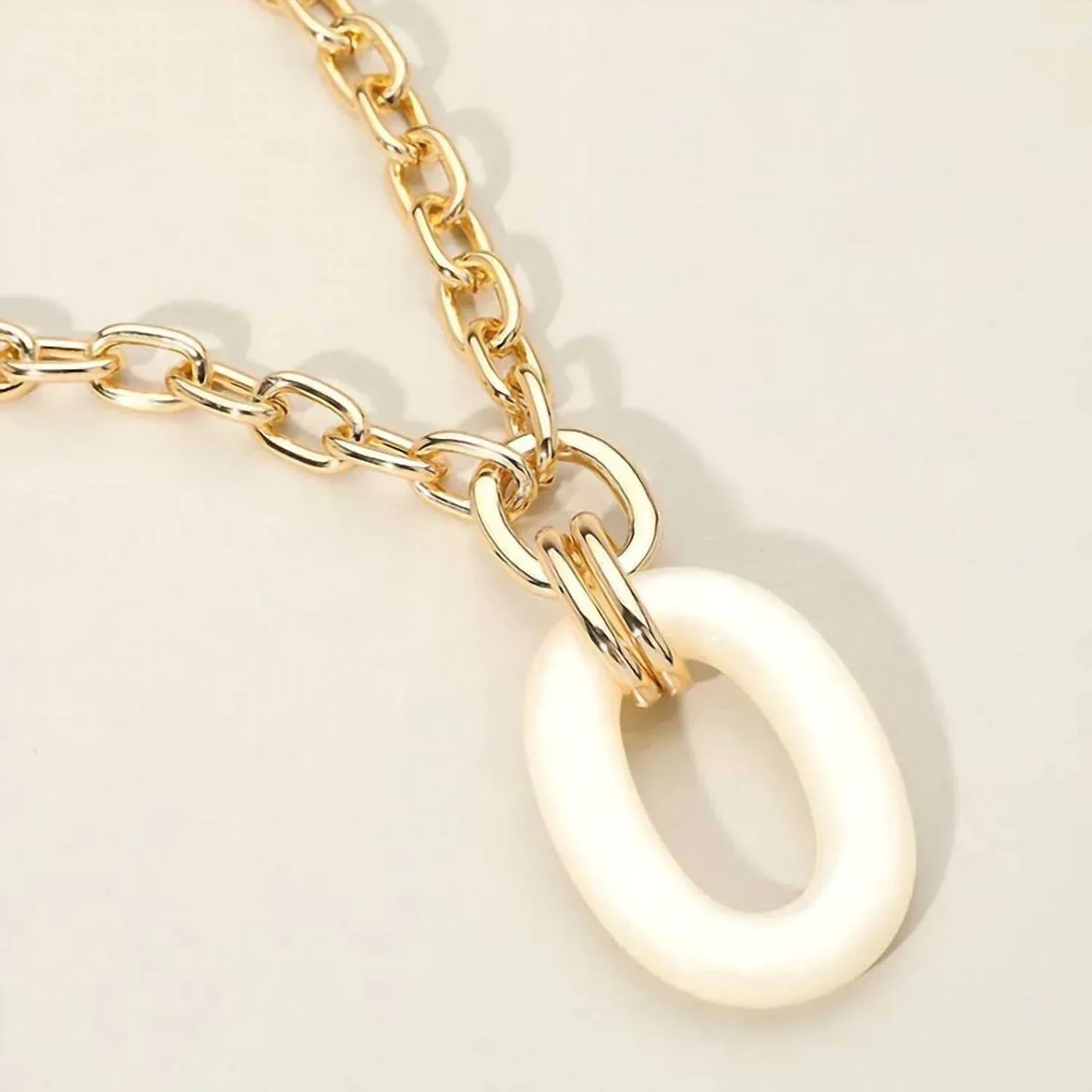 Sensibling Corp - Women's Celeste Celluloid Acetate Oval Ring Pendant Necklace - Rack Hunt