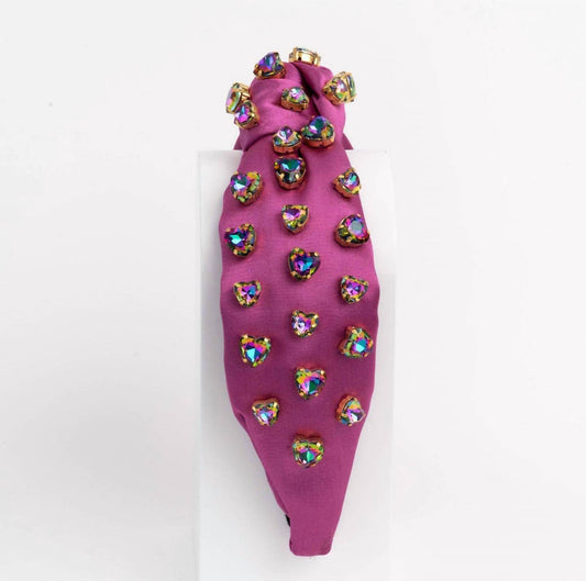 La Bella - Women's Volcano Rainbow Heart Satin Headband - Rack Hunt -