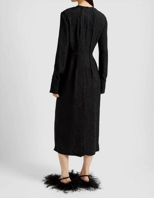 Long Sleeve Crushed Floral Midi Dress