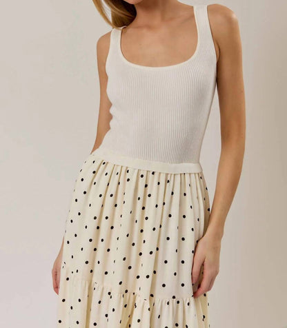 Mixed Media Dotted Dress