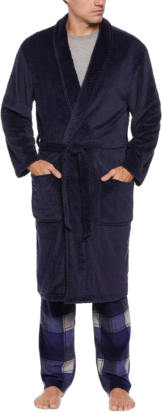 Portfolio Herringbone Textured Robe