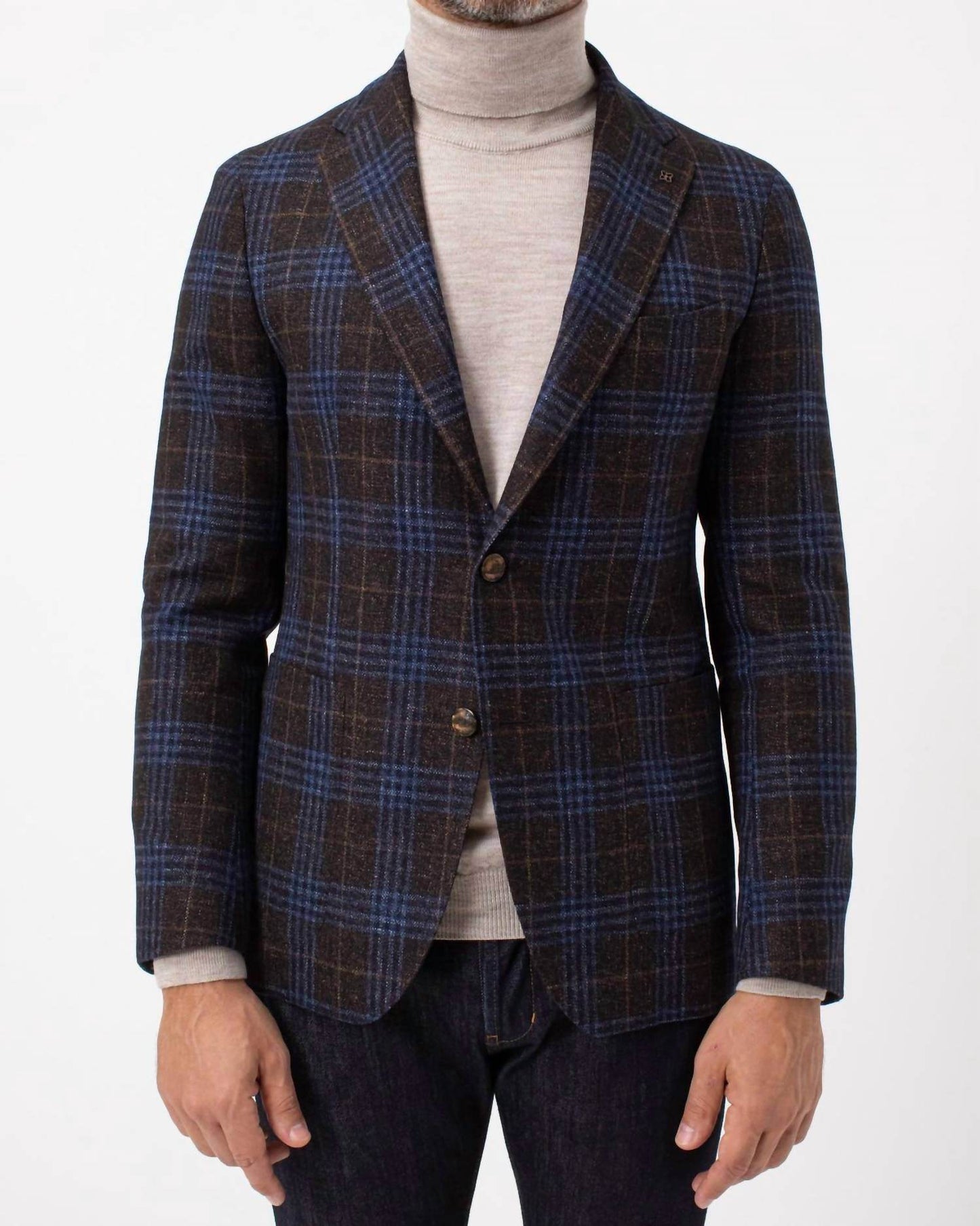Jack Victor - Mcallen Brown Plaid Wool And Silk Blazer - Rack Hunt