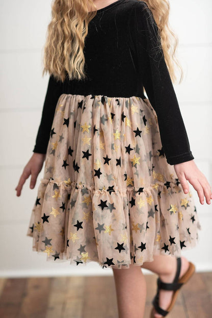 Star Velvet Holiday Sparkle Tulle Dress