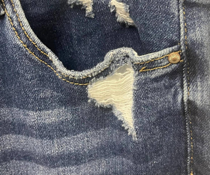 Mid Rise Straight Leg Jeans With Cuff