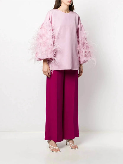 Valentino - Feather Sleeve Top - Rack Hunt