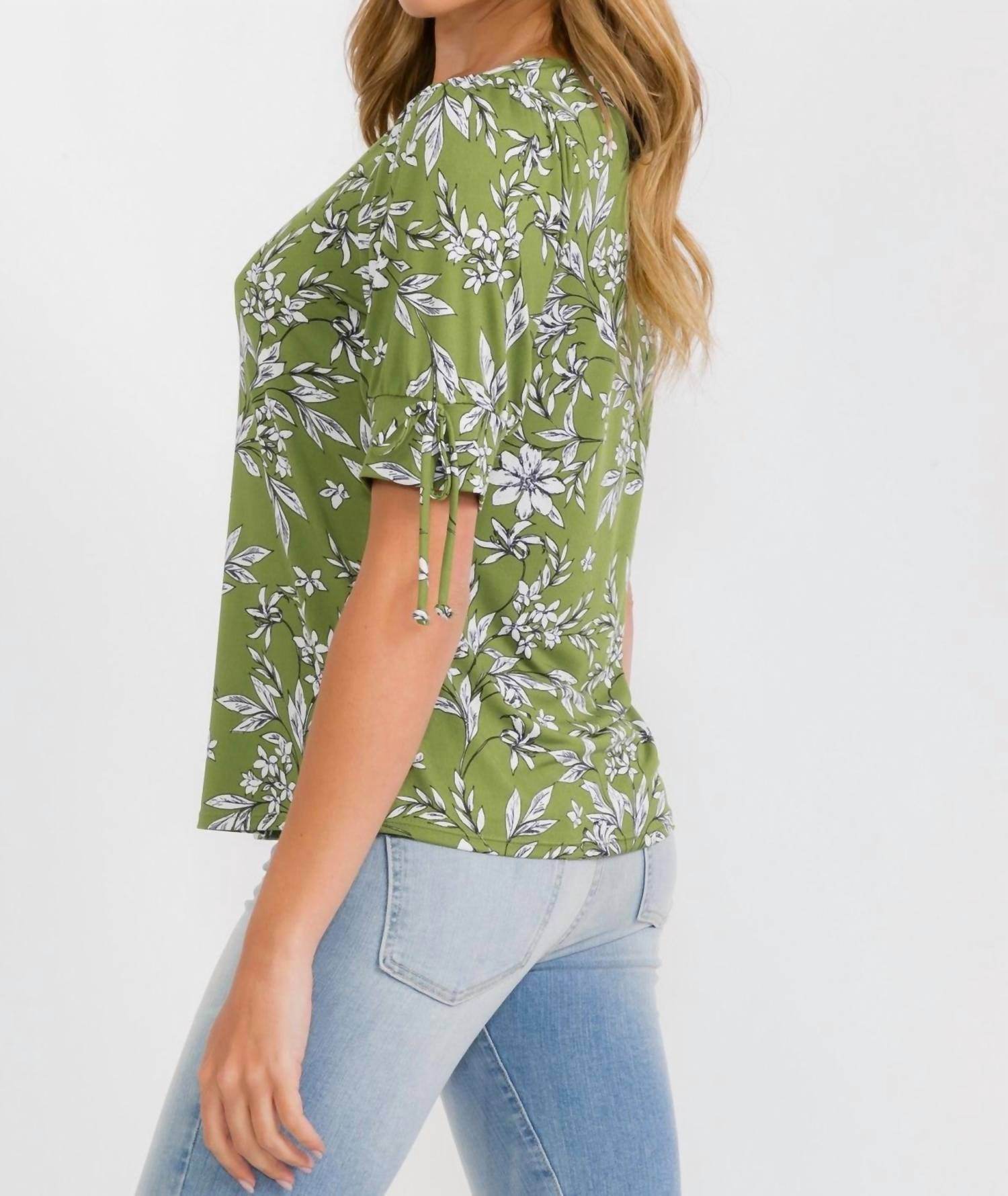 Perseption - Scoop Neck Short Sleeve With Tie Detail - Rack Hunt -