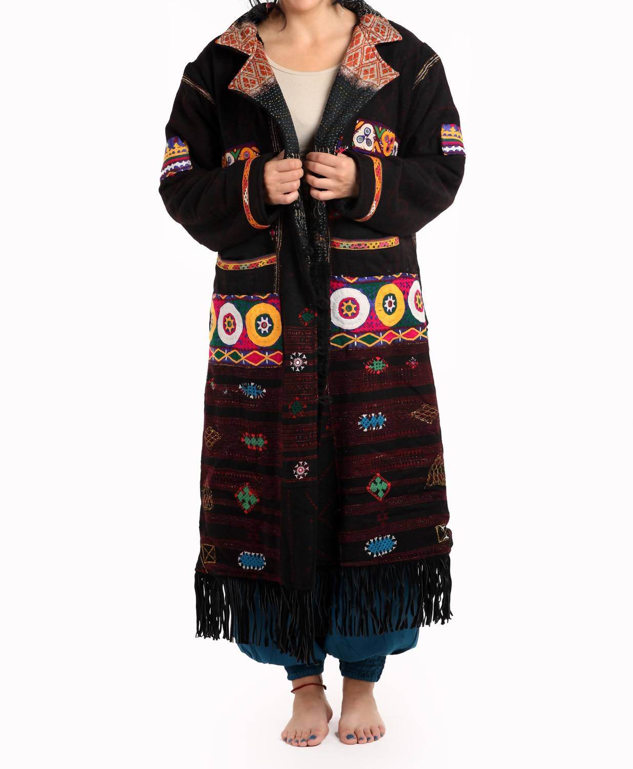 StandAwt - Hand-embroidered Patches Merino Wool Coat - Rack Hunt -
