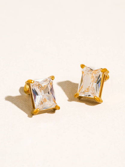 The Camille Flat Back Rectangular Shaped Earrings