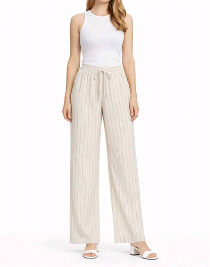 Striped Linen Drawstring Pants
