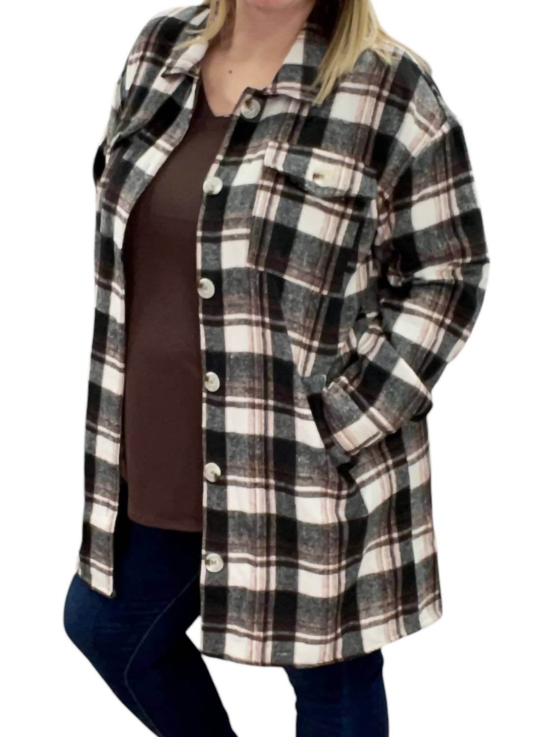 Vanilla Sky - Plaid Flannel Shirt Coat - Rack Hunt -