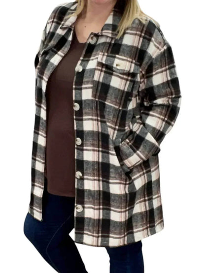 Vanilla Sky - Plaid Flannel Shirt Coat - Rack Hunt