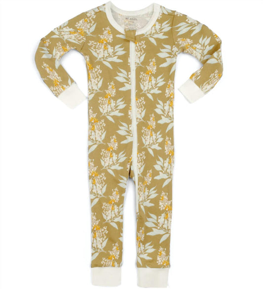 Kid's Floral Organic Cotton Zipper Pajama