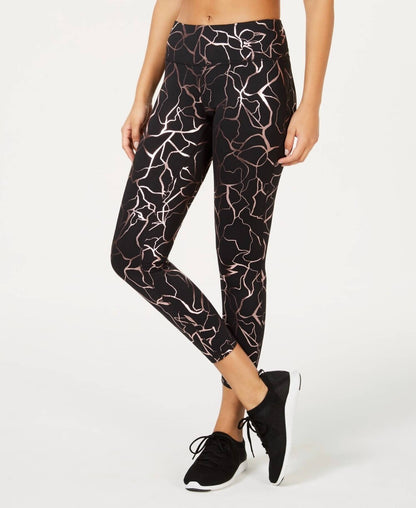 Women's Activewear Metallic Print Cropped Leggings