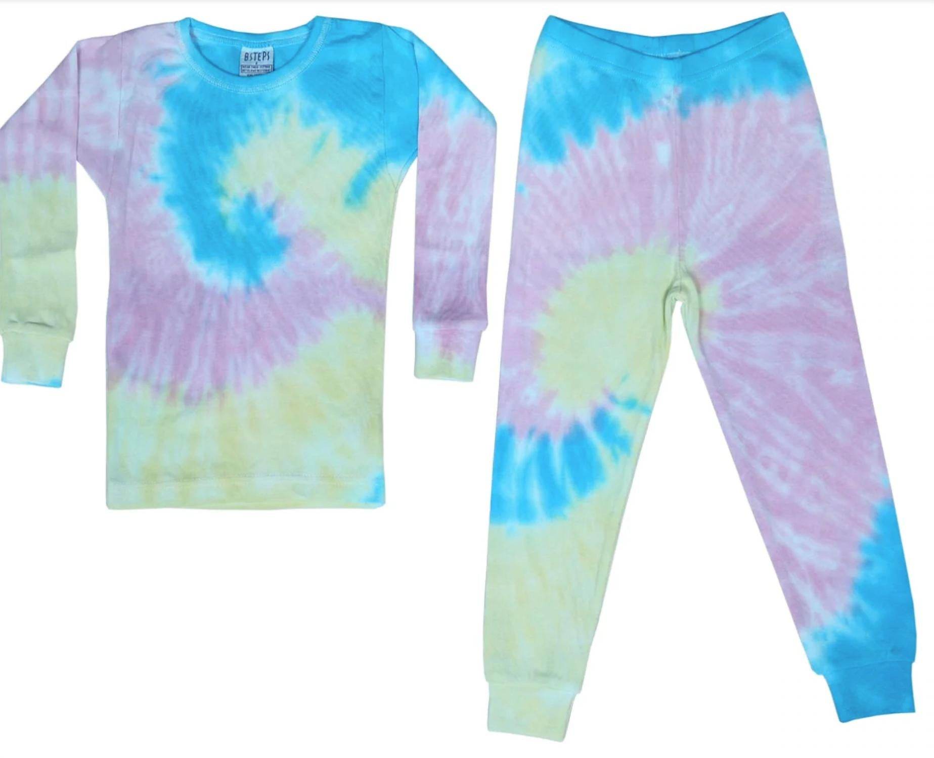 Baby Steps - Kids Ella Tie Dye Rib Knit Print Pajama Set - Rack Hunt -
