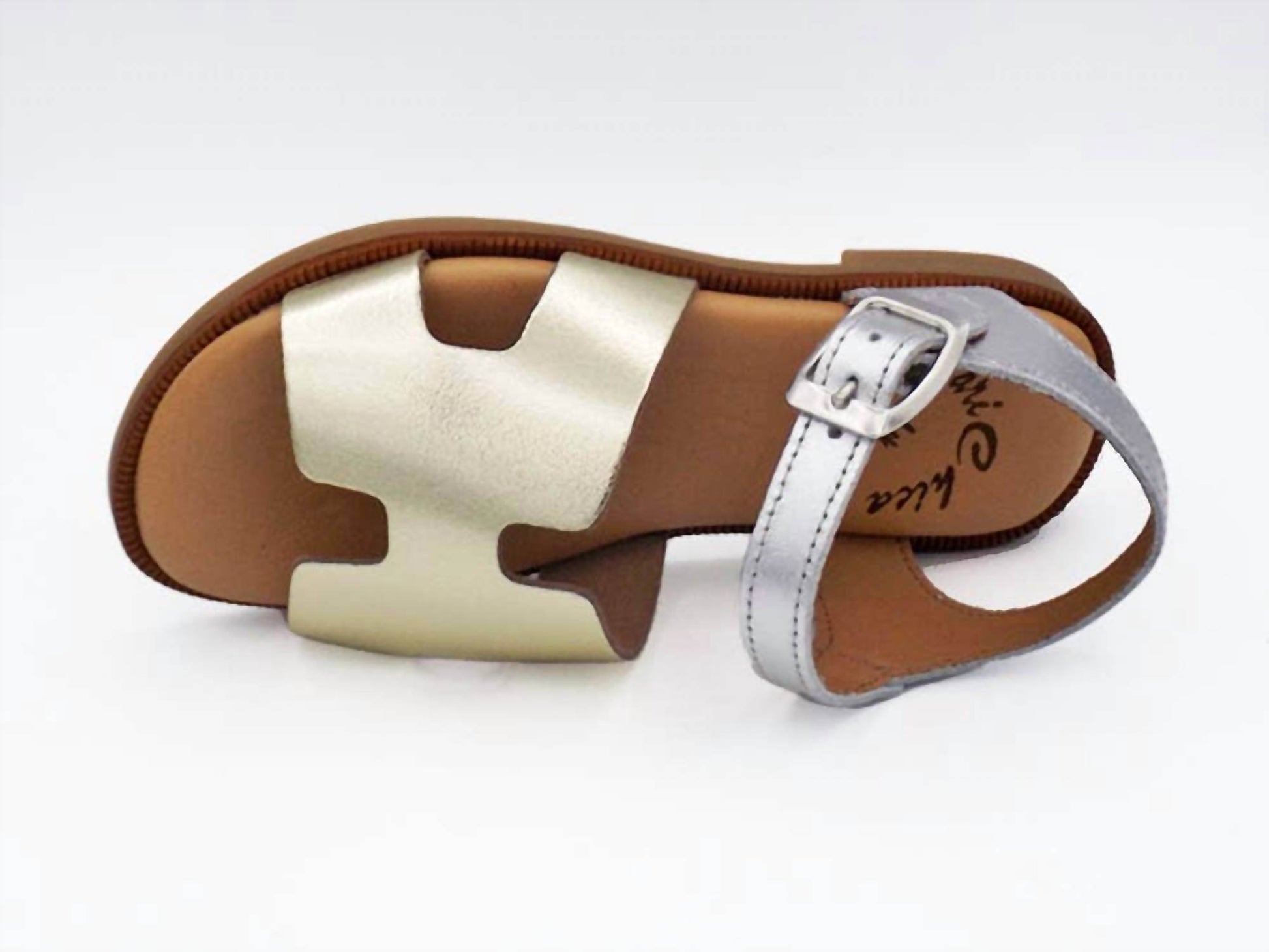 CALZADOS FERNANDEZ ALONSO SL - Girl's Metallic Leather Sandal - Rack Hunt -