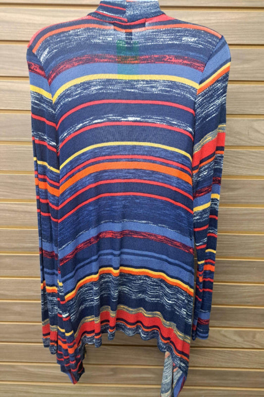 Derek Heart - Women's Colorful Stripes Open Cardigan - Rack Hunt -