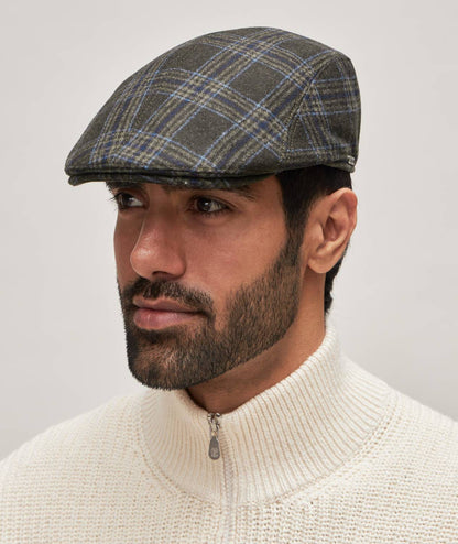 Men's Ivy Modern Flannel Check Wool And Silk Cap