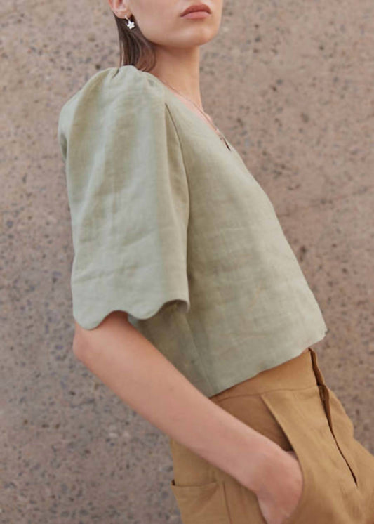 Hera Linen Puff Sleeve Top