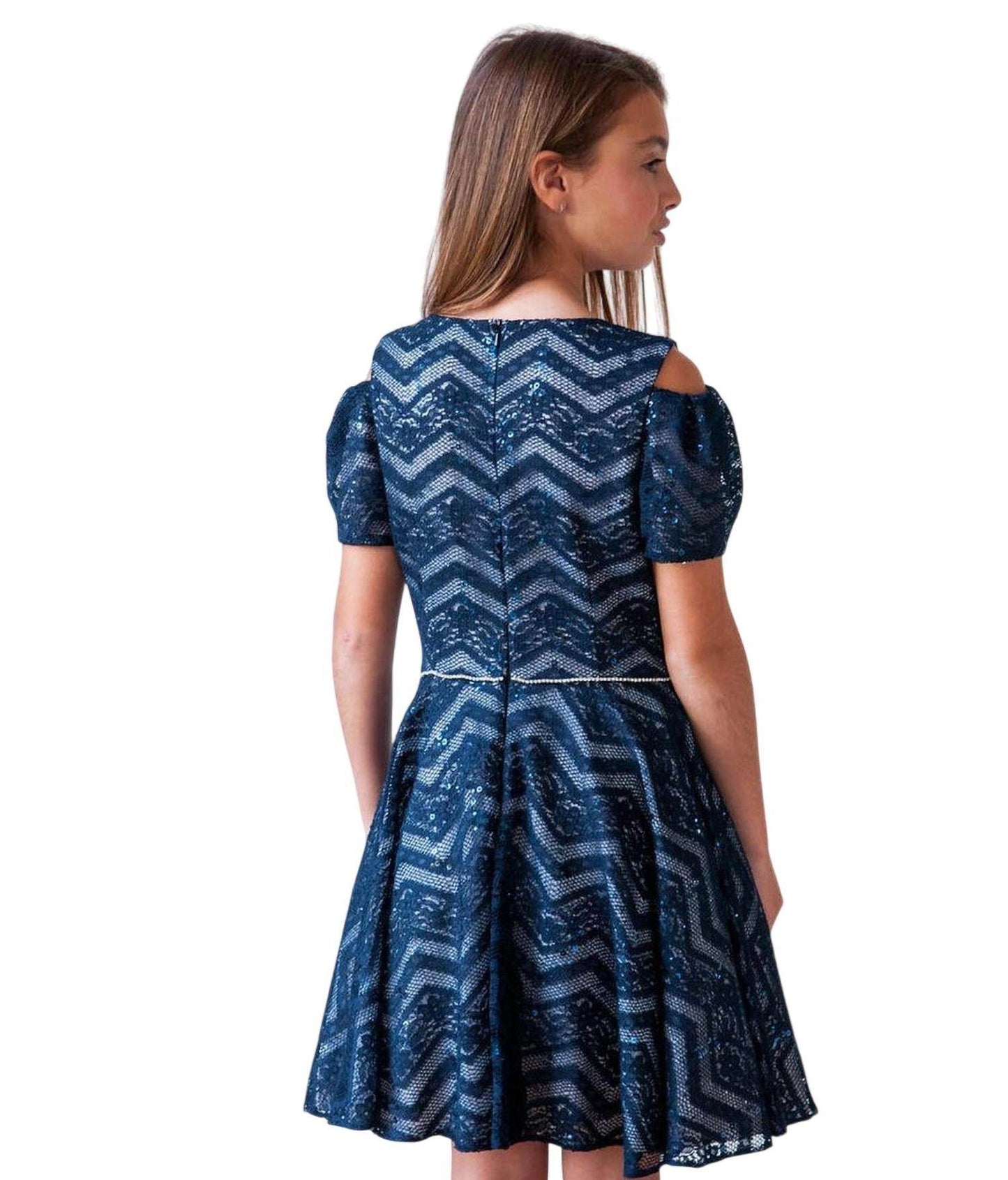 David Charles - Girls Cold-shoulder Lace Dress - Rack Hunt