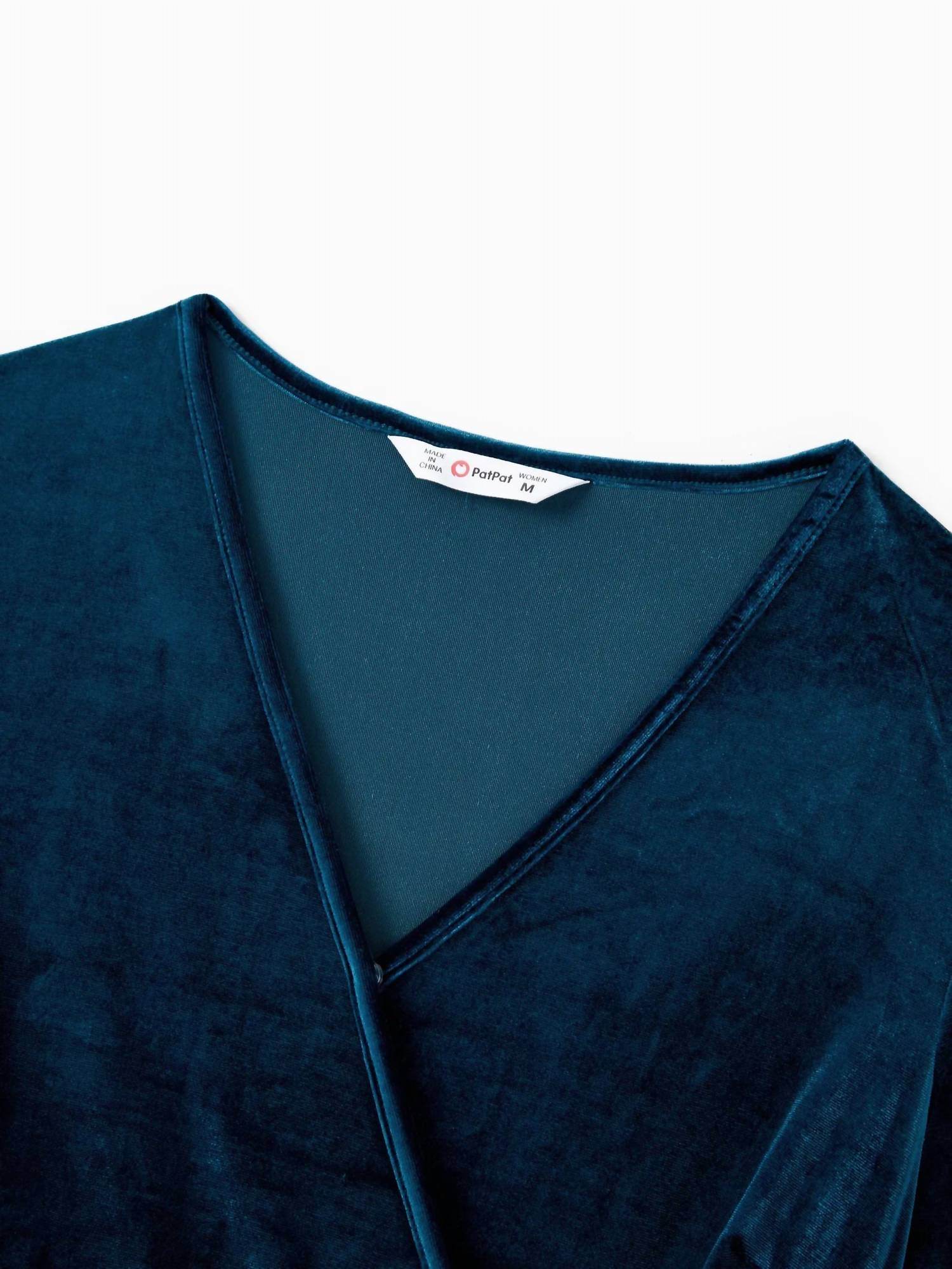 PatPat - Women's Vonda Surplice Long Sleeve Wrap Velvet Dress - Rack Hunt -