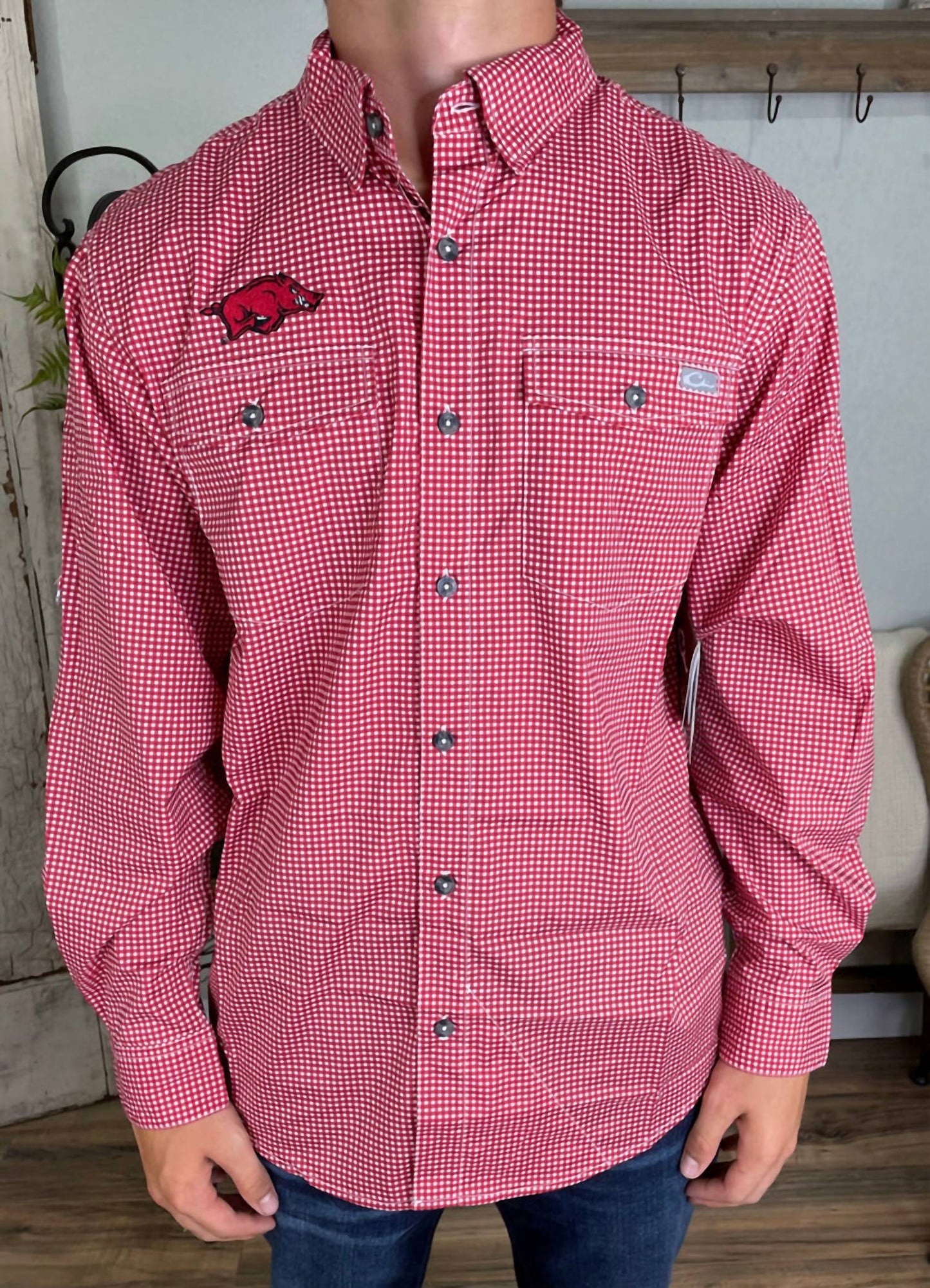 Arkansas Frat Gingham Shirt