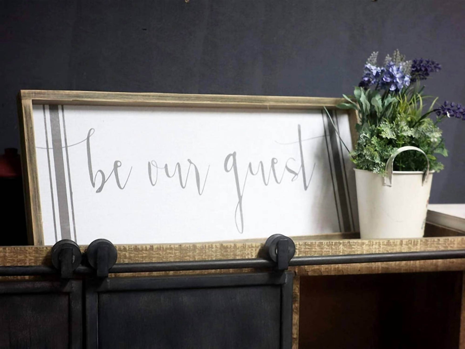 Paris Loft - Be Our Guest Wood Framed Wall Sign Plaque - Rack Hunt -