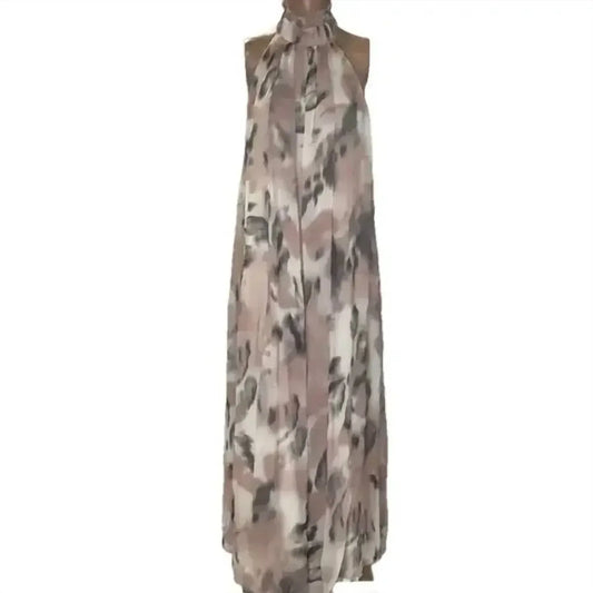 Maeve - Women's Halter Sheer Printed Maxi Dress - Rack Hunt
