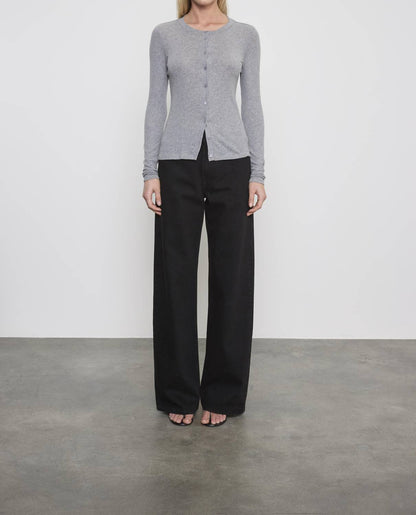 CASHMERE JERSEY FITTED CARDIGAN