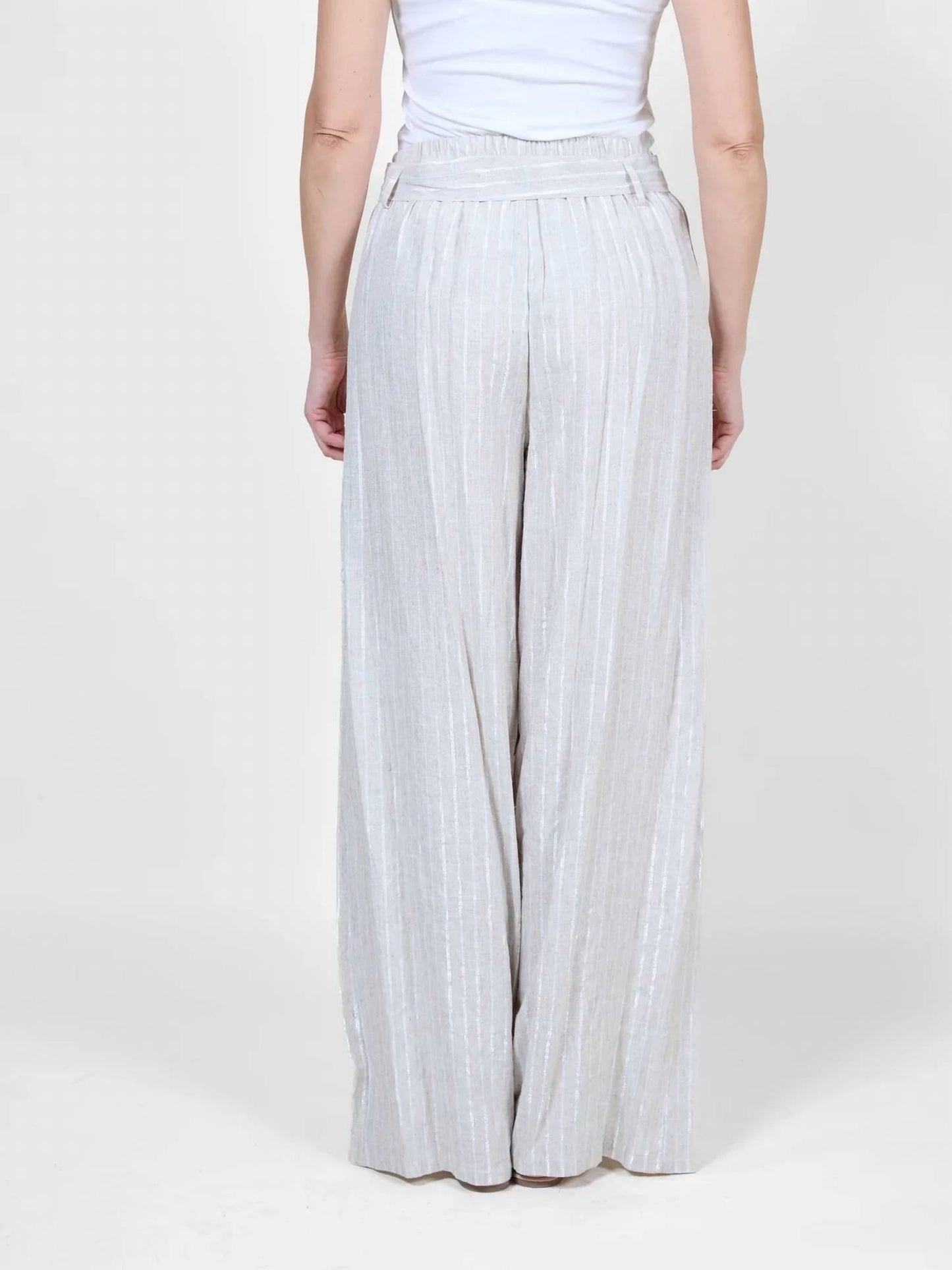 Melange High Waisted Wide Leg Pants