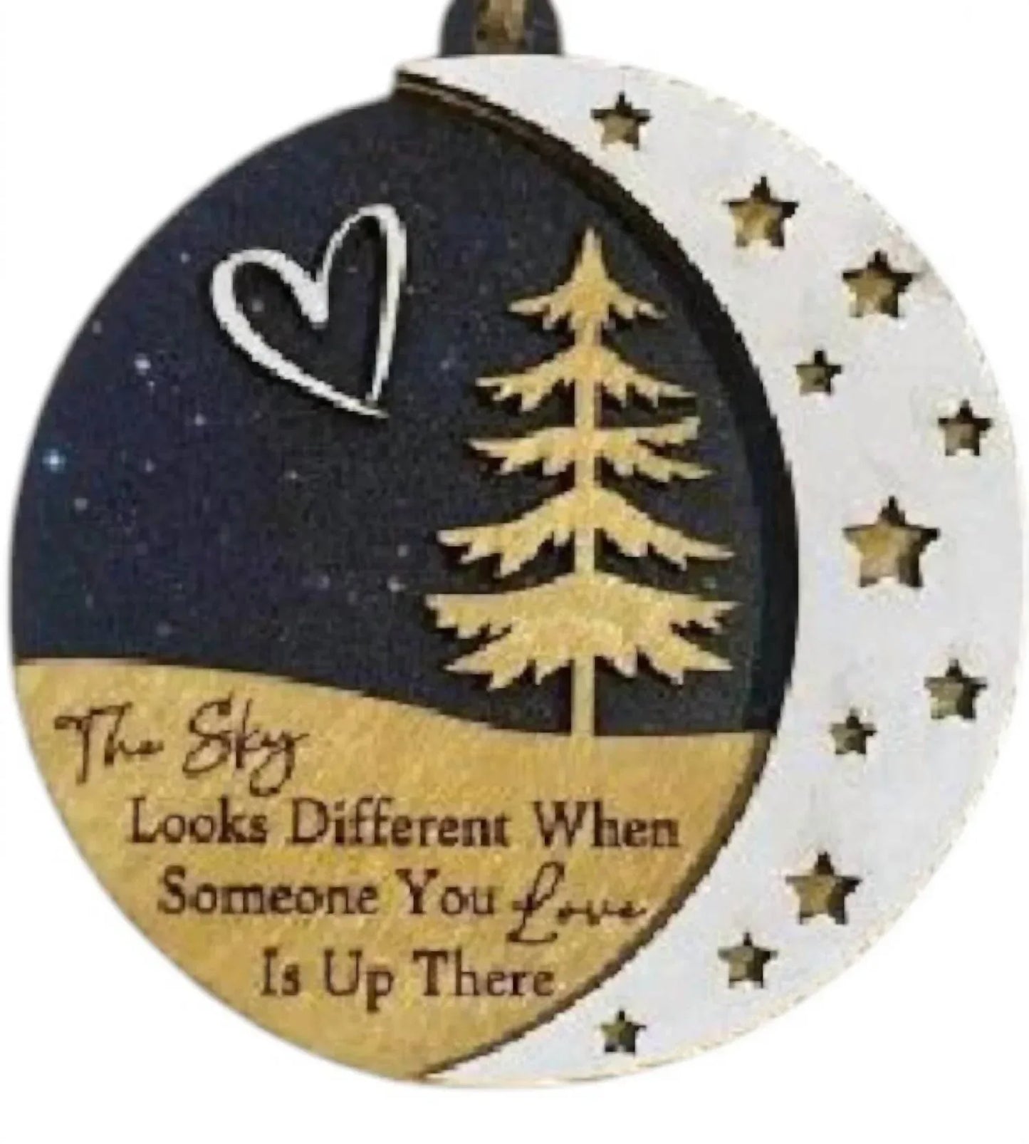 The Wristlet Bar - The Sky Looks Different Memorial Wooden Ornament - Rack Hunt