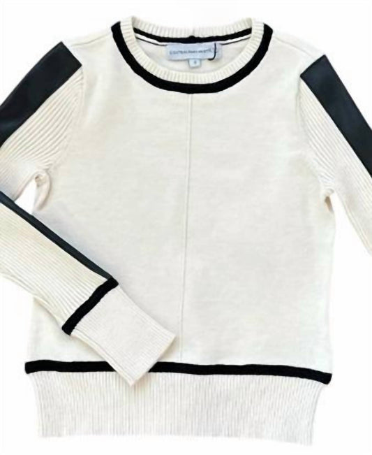 Girls' Cillian Sweater With Leather Accent