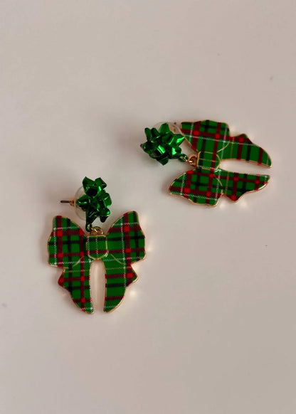 Sensibling Corp - Women's Holly Holiday Bow Earrings - Rack Hunt