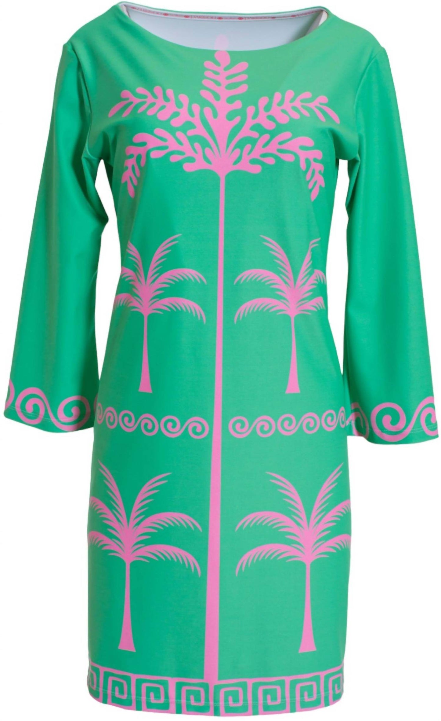 Michelle Parisou - Tropical Palms Pink and Green Dress - Rack Hunt