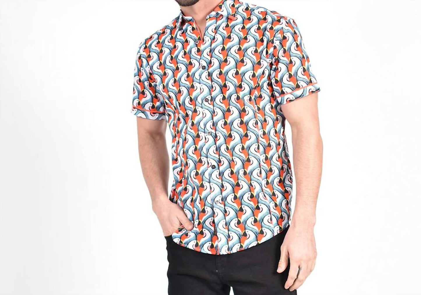 Colorful Parrot PopArt Short Sleeve Shirt