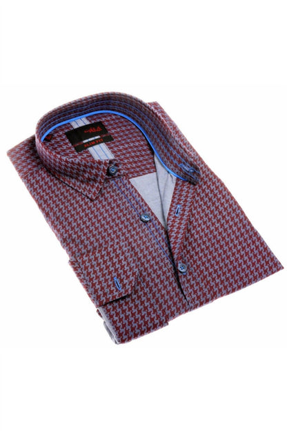 Patterned Denim Button Down Shirt