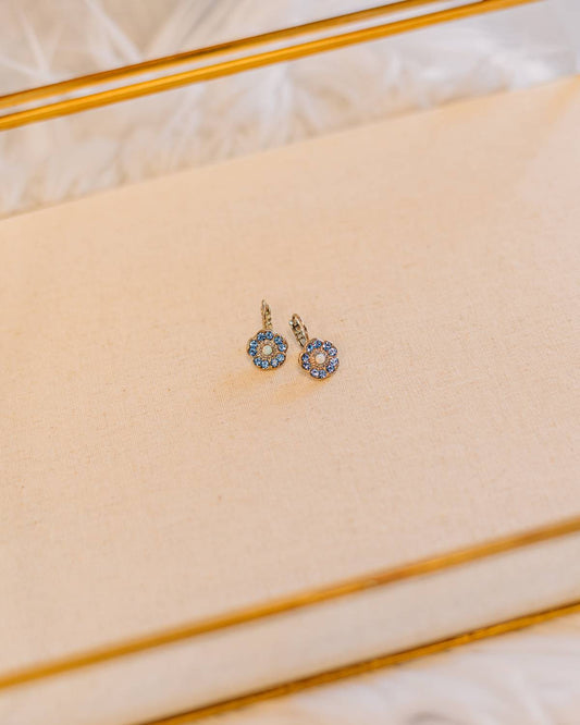 Women's Dainty Floral Zircon Synthetic Opal Earrings