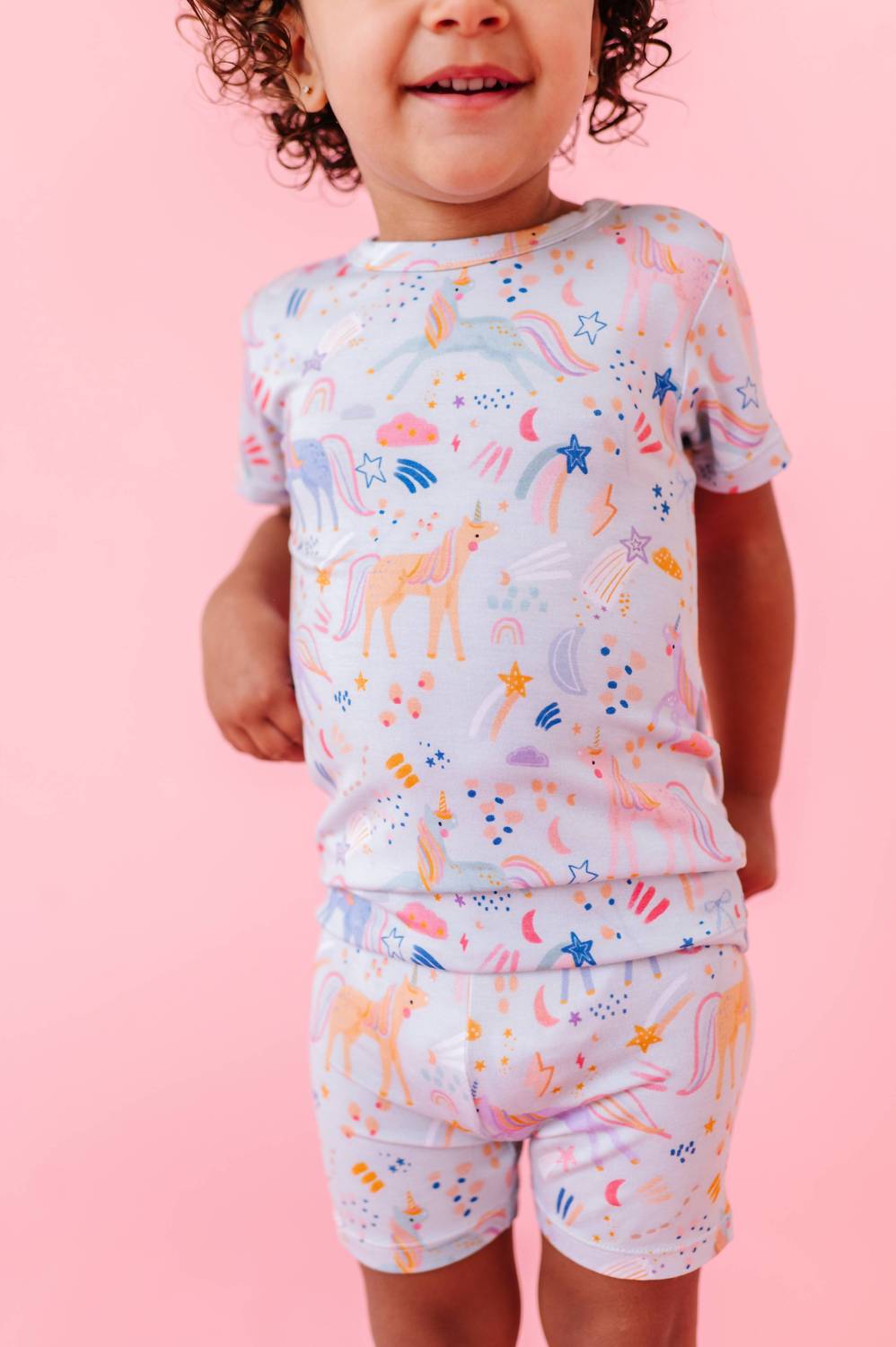 Girl's Unicorn 2-piece Shorts Bamboo Pajama Set