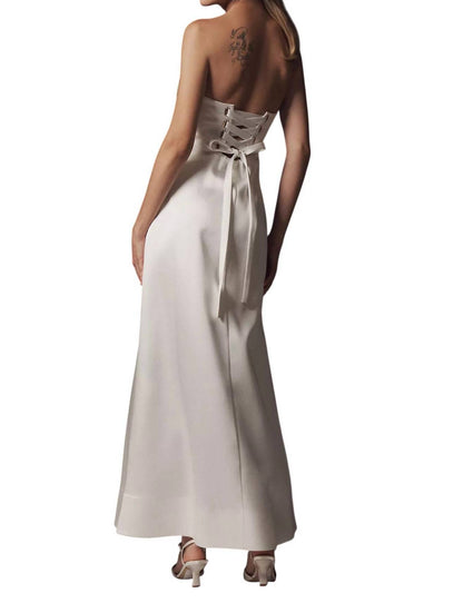 Women’s Piper Strapless Satin Fit & Flare Maxi Dress