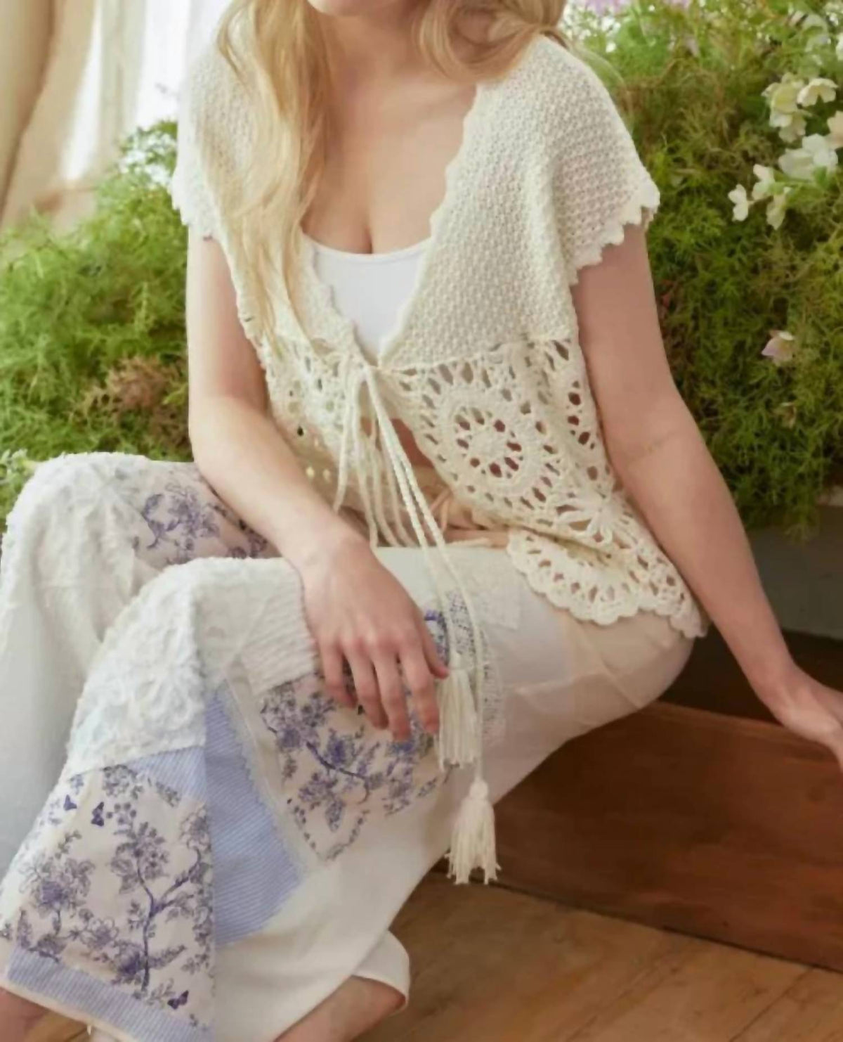 Crochet Geometry Pattern Short Sleeves Top