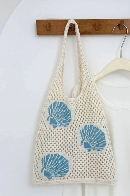 Women's Ocean Theme Crochet Tote Beach Bag