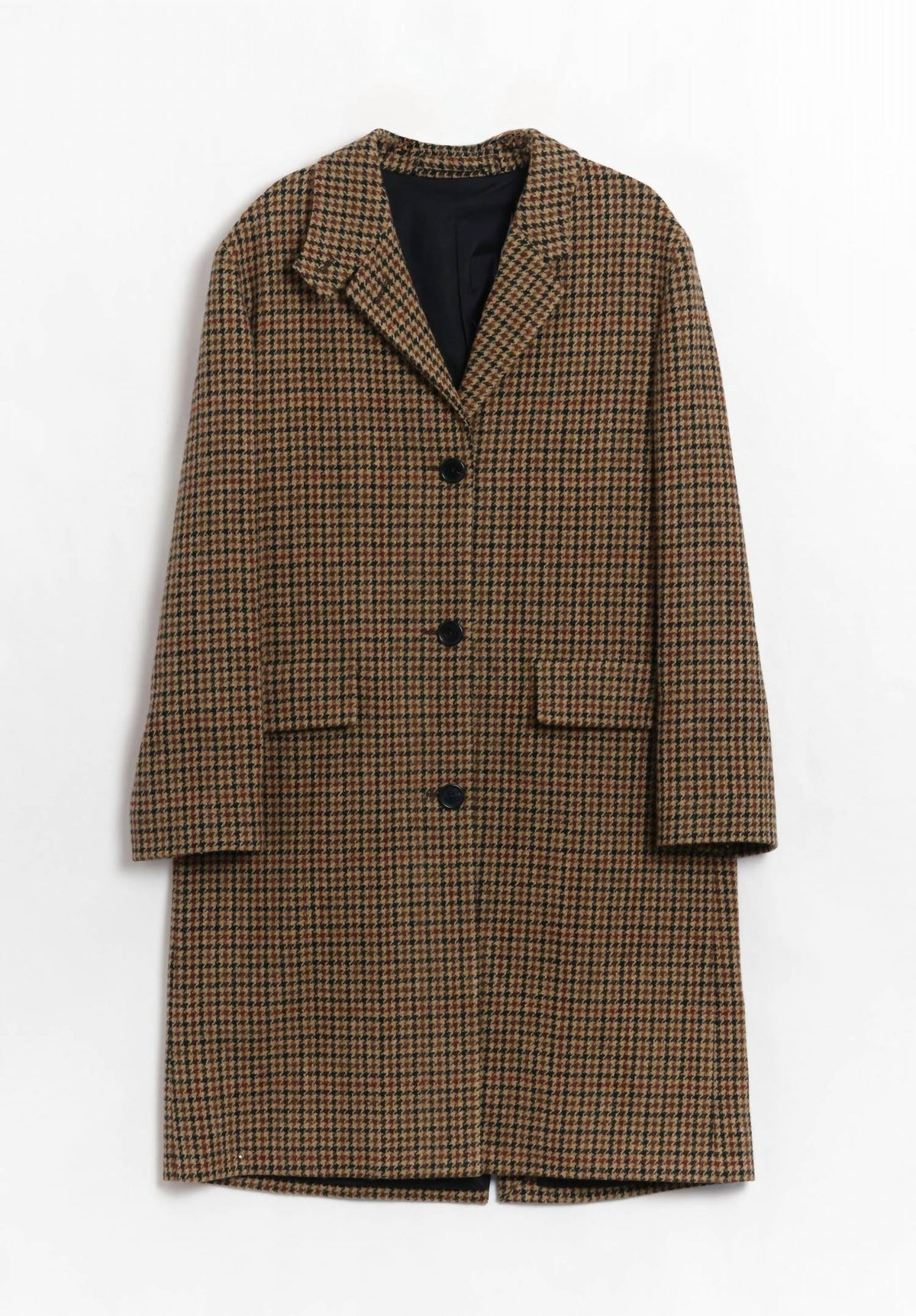Women's Houndstooth Tweed Overcoat
