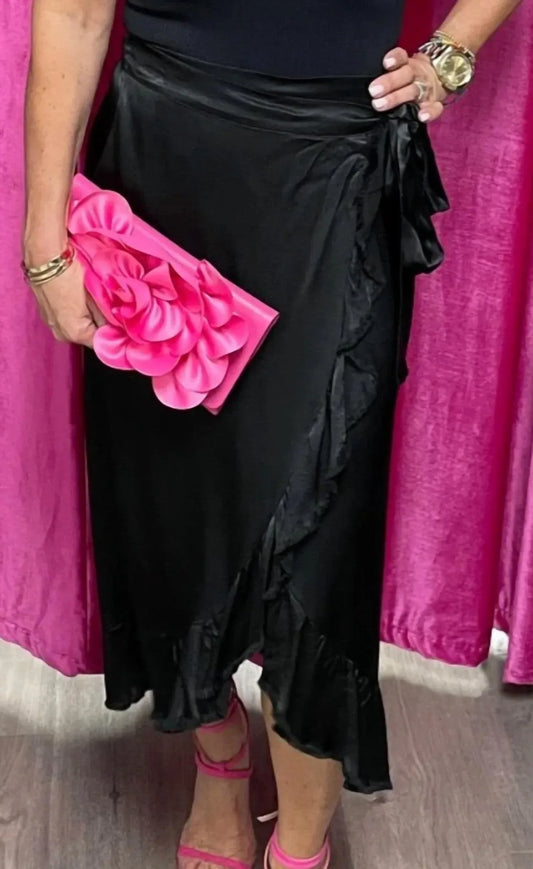 Dixie - Camilla Satin Ruffle Midi Skirt - Rack Hunt