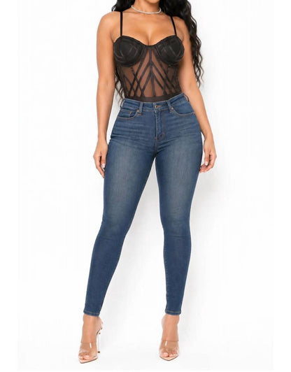 What A Day Adjustable Strap Mesh Detail Fitted Leotard Bodysuit