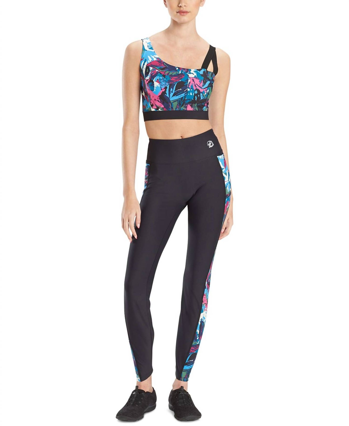Josie Natori Womens Activewear Active Solstice Asymmetrical Cropped Cami Top