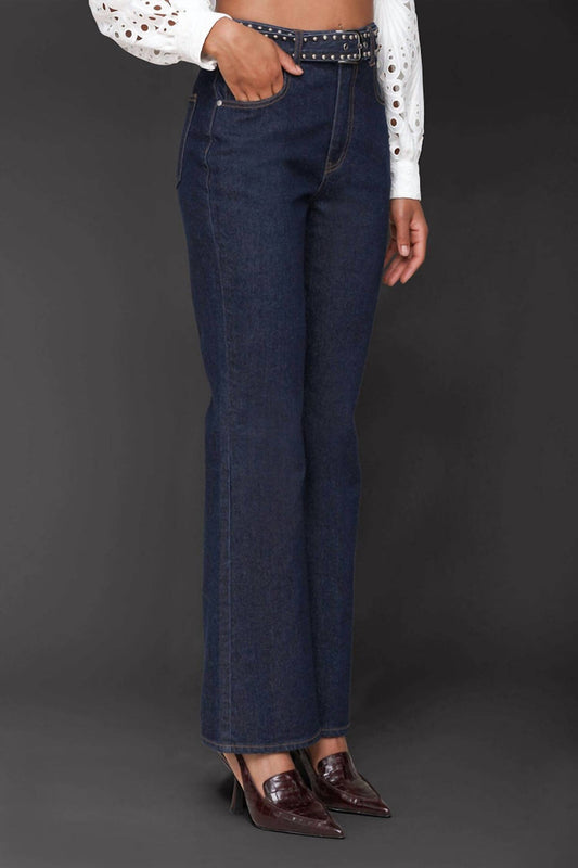 Studded Belt Flare Jeans