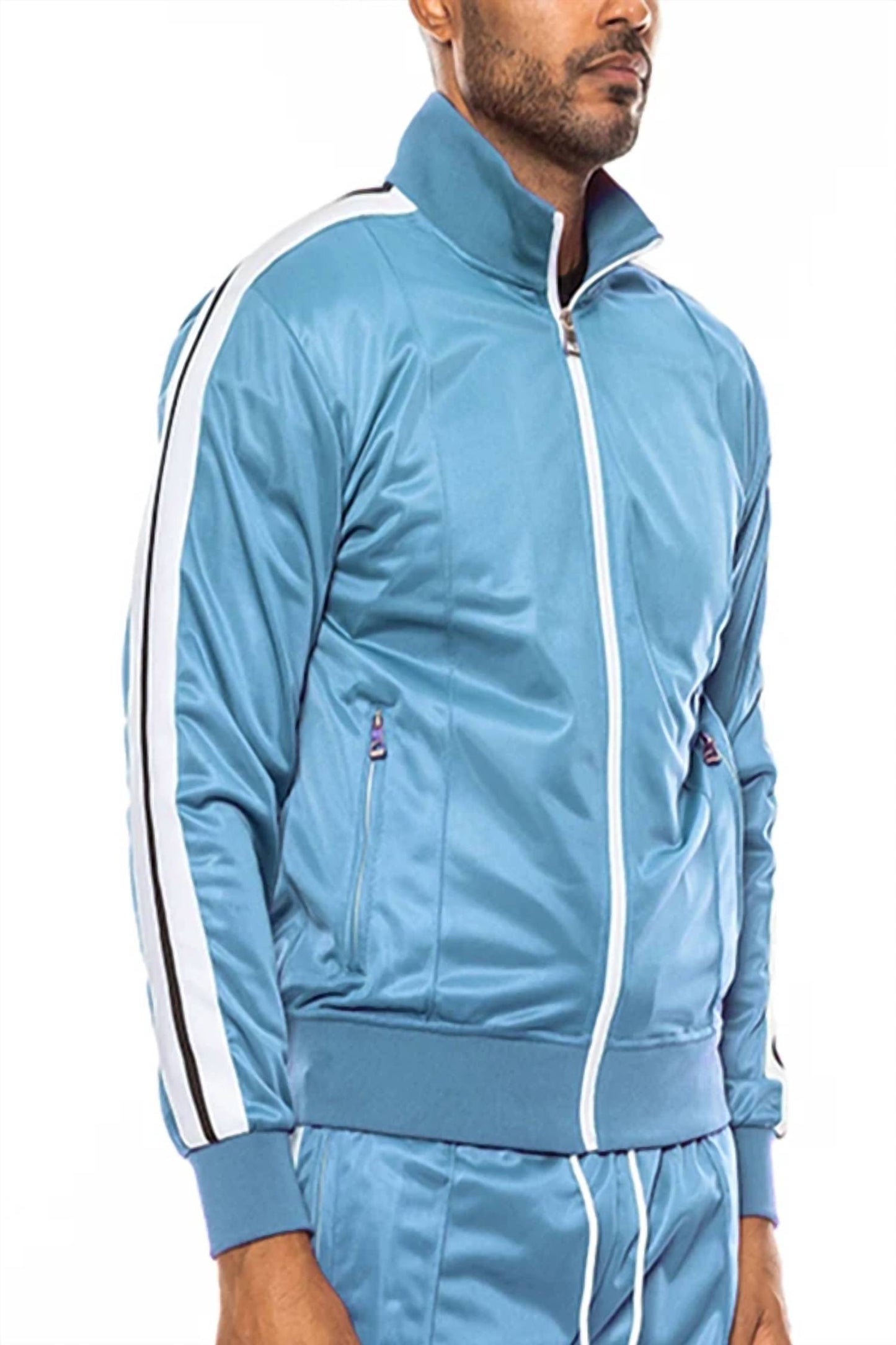 Striped Tape Full Zip Track Jacket